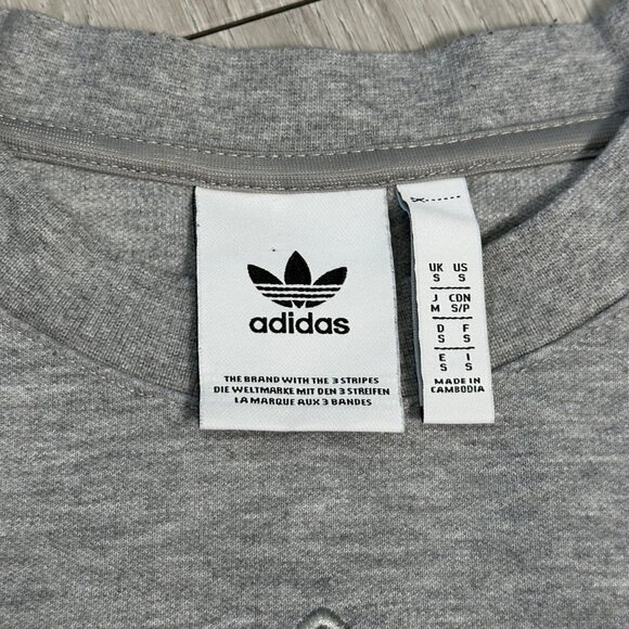Adidas Originals Center Logo Men's Gray Crewneck Sweatshirt - Size Small - Picture 7 of 8